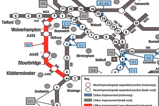 The proposed plan of the Western Strategic Route is shown in red