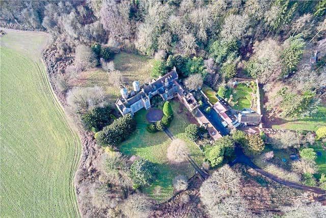 A aerial view of the hall the brothers bought for £800,000