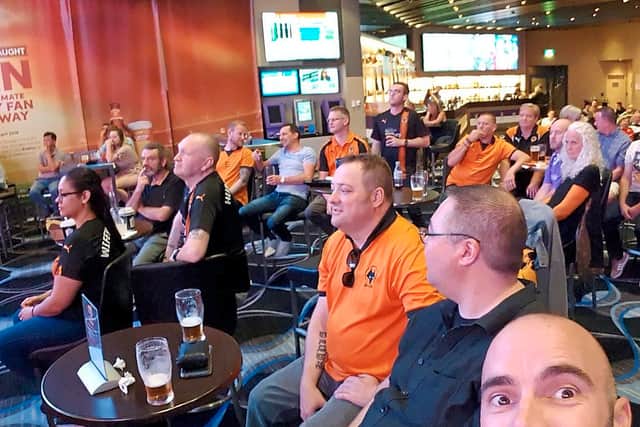 Western Australia Wolves supporters with a beaming Luke Clarke