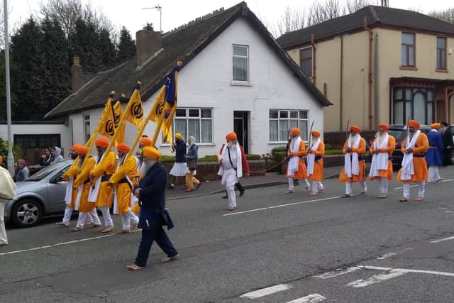 The Vaisakhi march in Wolverhampton