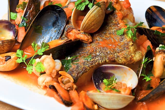 Oh my cod – loin of cod served with a seafood ragout
