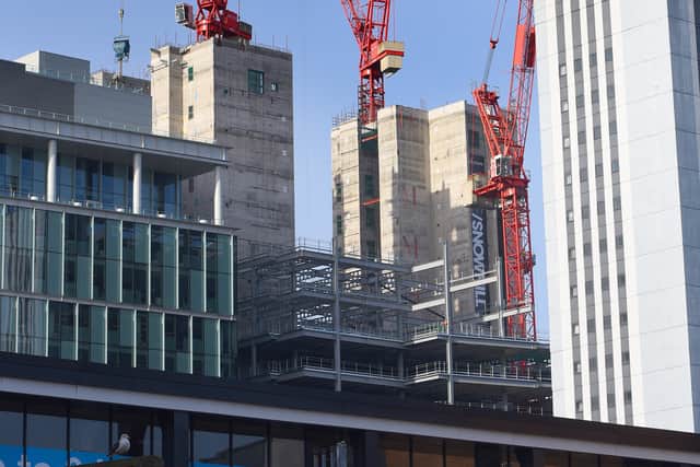 Cranes seen from Birmingham Children's Hospital
