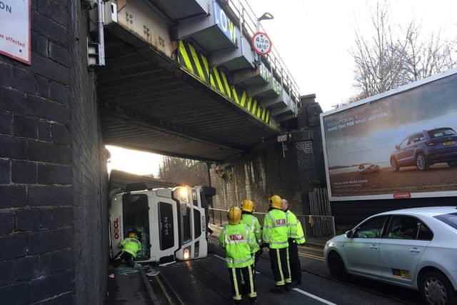 The lorry crash. Picture: Perry Barr Fire Station/West Midlands Fire Service