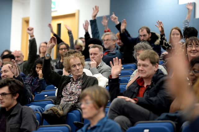 Around 150 people were in the audience for the debate