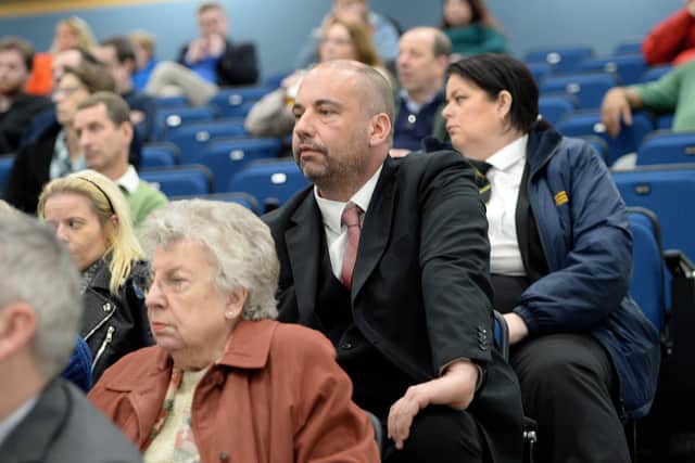 UKIP councillor and MEP Bill Etheridge watched from the audience after being held up
