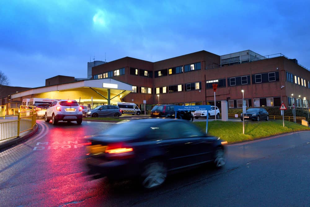 County Hospital in Stafford, where non-emergency surgery had already been postponed