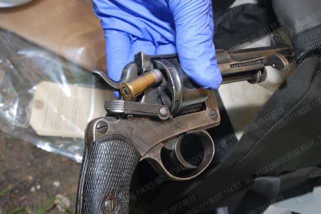 Police seized this gun in the haul