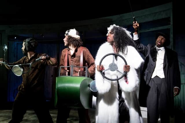 Luke Murphy as Saul, Lewis Griffin as Jasper, Gloria Onitiri as Cruella de Vil and Jo Servi as Horace De Vil