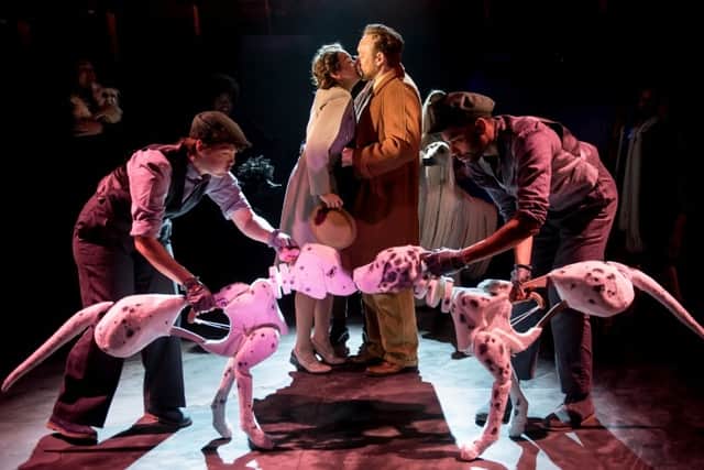 Morgan Philpott as Mr Dearly, Nadi Kemp-Sayfi as Mrs Dearly, Oliver Wellington as Pongo and Emma Thornett as Missis
