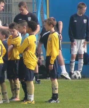 Sam Field as an academy player during a trip to Romania.