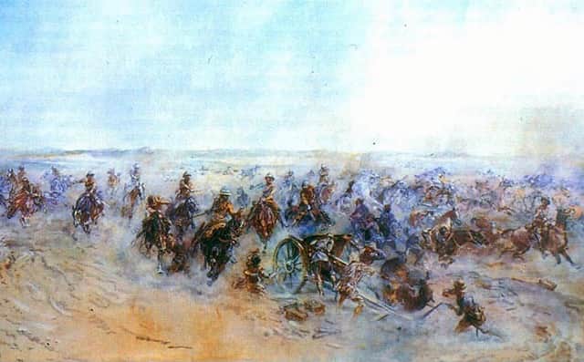 Lady Butler's painting of the Charge at Huj
