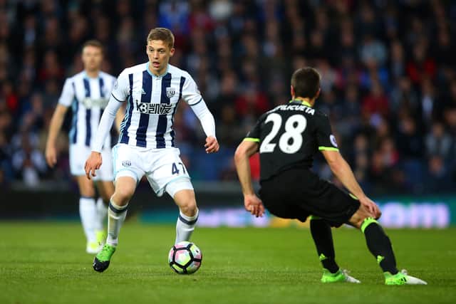 Sam Field playing against Chelsea last season. (AMA)