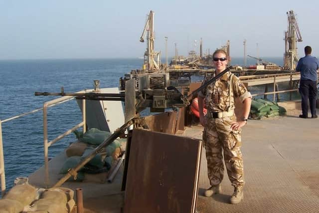 Joanne as a Warfare Officer in the Navy