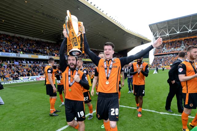 Price and Liam McAlinden with the League One trophy
