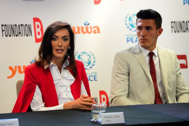 Natalie Culter speaks at the official launch of DB Foundation