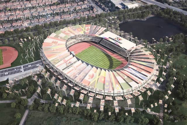 An aerial impression of the upgraded Alexander Stadium
