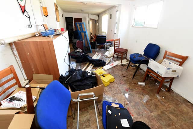 The trashed store room.                                                                              