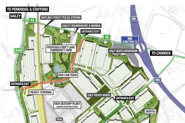 A map of the proposed interchange site next to the A449 and A5