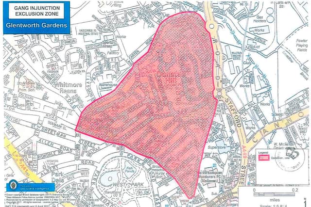 The exclusion zone in Wentworth Gardens