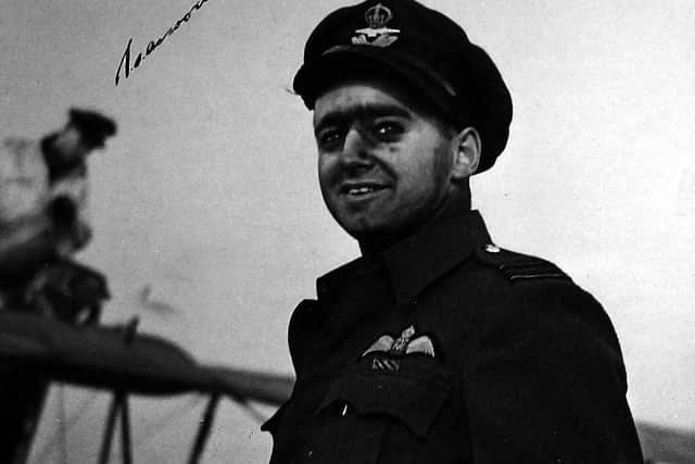 These photographs were taken in Shropshire in 1943 during the filming of aerial battle scenes for a movie called Signed With Their Honour. The unfinished film has been lost