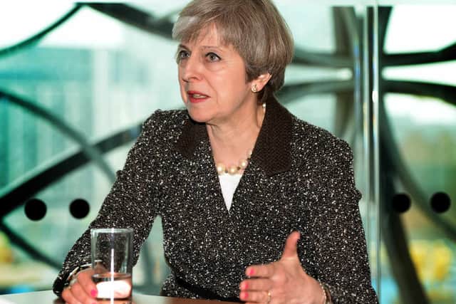 Theresa May in Birmingham today