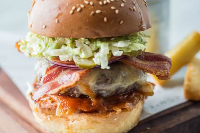 The full works - Tom's Kitchen burger with chips