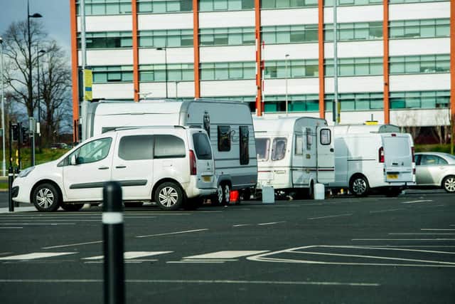 The caravans arrived yesterday and remained there first thing this morning