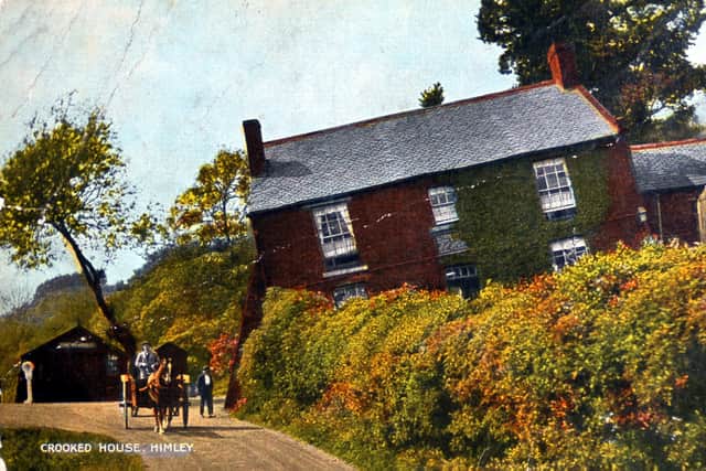 A postcard image of the Crooked House
