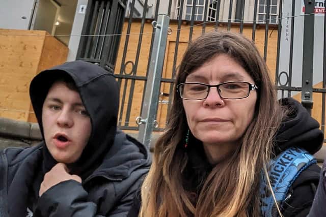 Michael Panitz with his mum, Hayley Ellis
