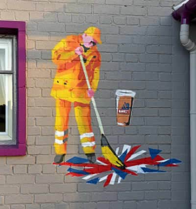 The Banksy-style image commissioned by Marston's