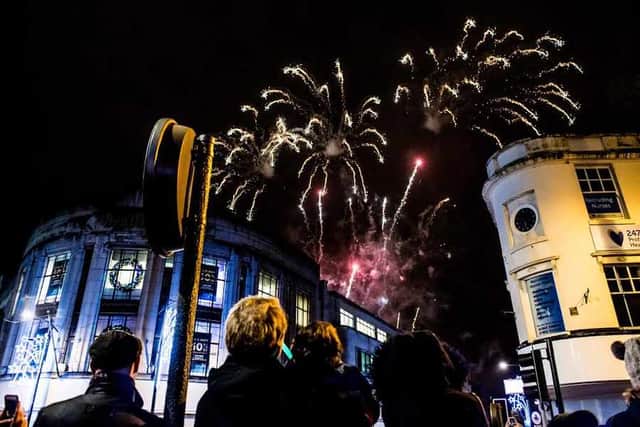 Fireworks were part of the evening's attractions