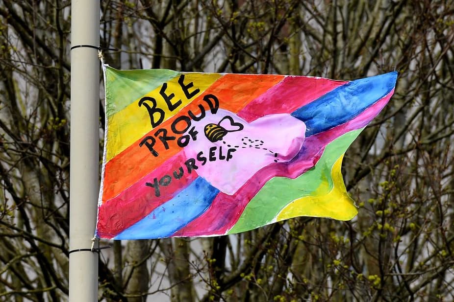 Student Made Flags 'Spreading positivity' colourful flags made by local college students ...