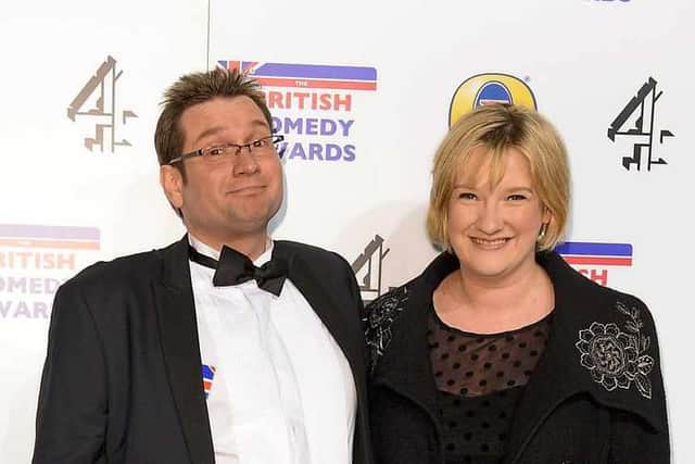 Gary with fellow comic wife Sarah Millican