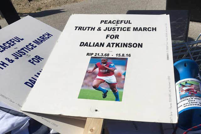 Placards which were shown during the march