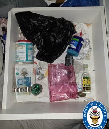 Inside the property police found more than 60 wraps of suspected crack, cocaine, and heroin, as well as around £2,000 in cash and a machete