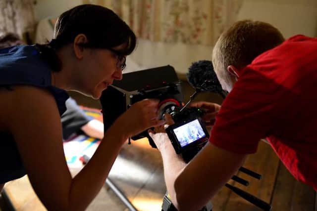 L to R: Director Rebecca Harris-Smith and director of photography Ben Thompson pictured filming