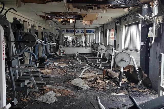 Ash and debris covered the floor of the centre