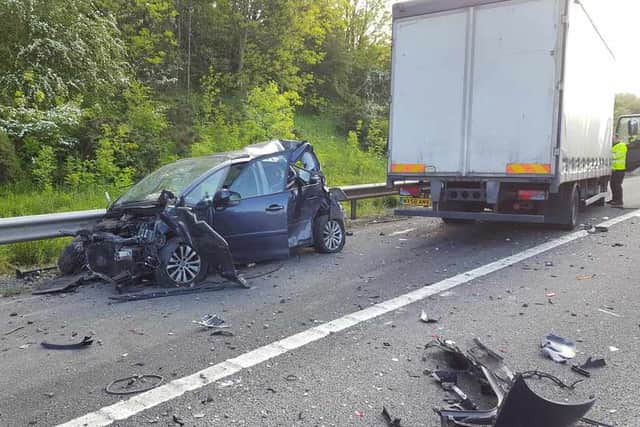 West Midlands Ambulance Service took this photo of the crash near Junction 1
