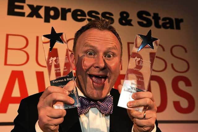 A happy Steve Dunn with Exol's brace of awards