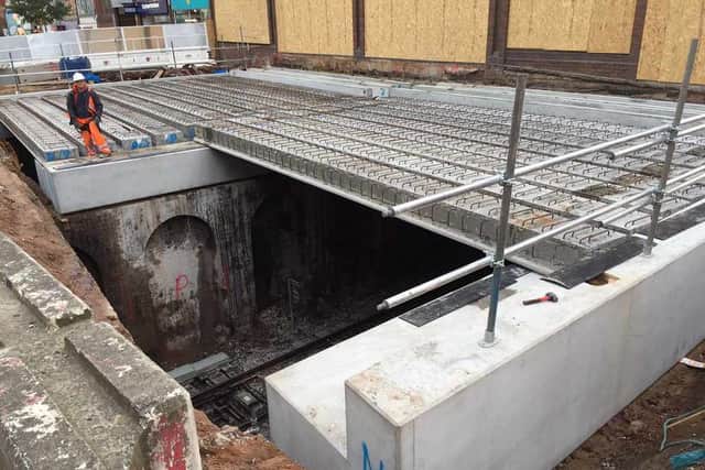 Fixing a hole – the huge area which had to be covered over