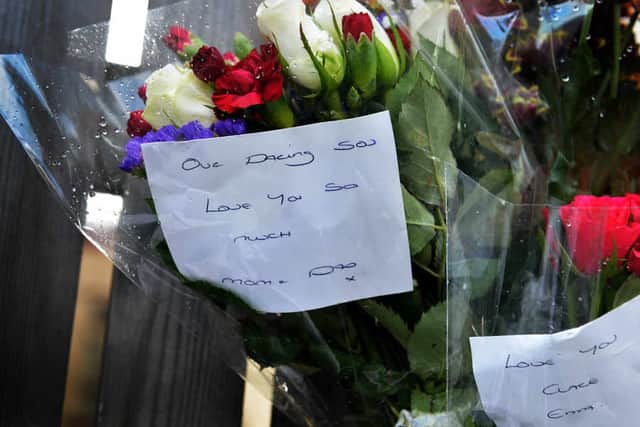 Flowers left outside the Queens Head pub