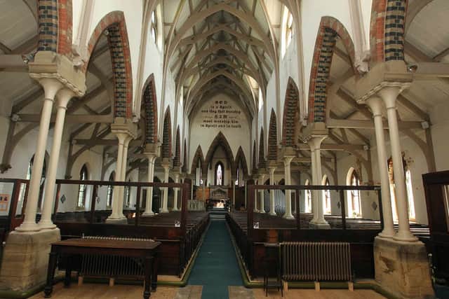 Inside the church