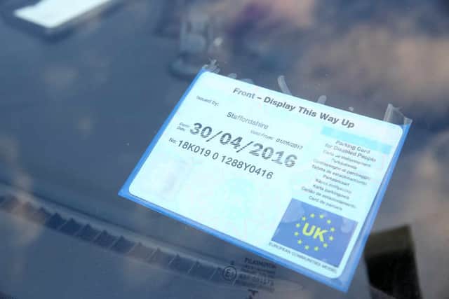 Theresa Summerfield's disabled parking badge