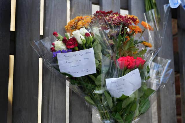 Flowers left outside the Queens Head pub