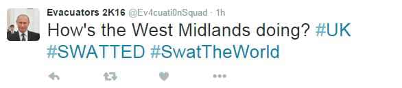 The account refers to 'swatting', a term originating in America where SWAT teams are sent to the homes of unsuspecting victims by hoax callers claiming they have seen people with guns