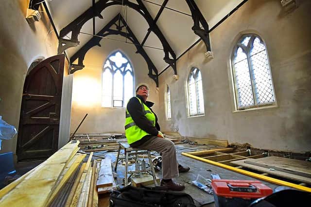 John Woodall, acting chair of West Midlands Building Trust in the admin area in the main area where wedding ceremonies will take place
