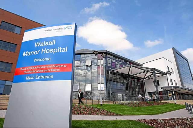 Walsall Manor Hospital where Mrs Humpage was treated
