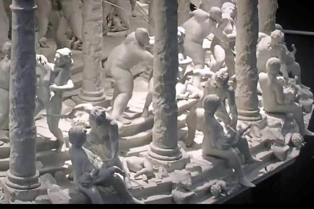 Resin, aluminium, plaster and steel make up the model