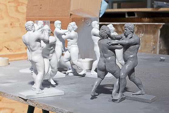 Herod's men attack – some of the figures being created
