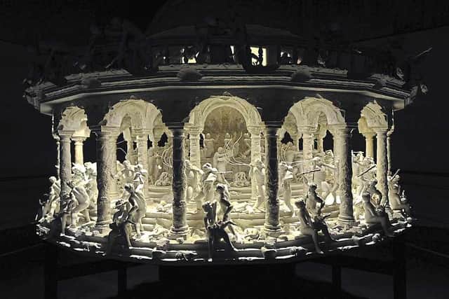 The lit-up, mesmerising sculpture measures two metres in height, width and breadth